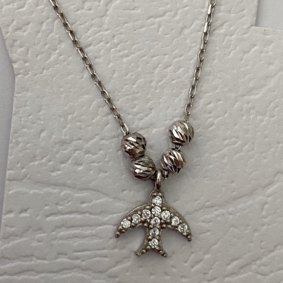 Jewelry - 925 Silver anklet airplane or bird seagull eagle